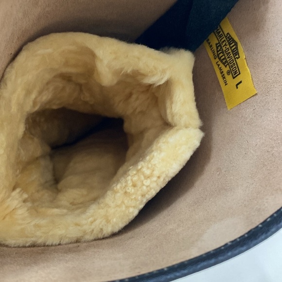 Harley Davidson Leather Shearling Lined Gloves/Mitten - Picture 6 of 8